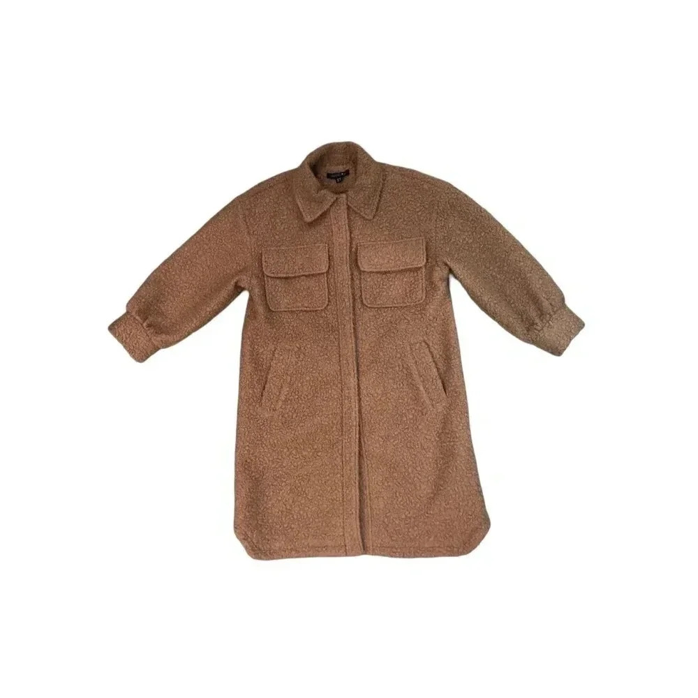 Weekend Vibes Teddy Coat | Pink / Brown | Size S